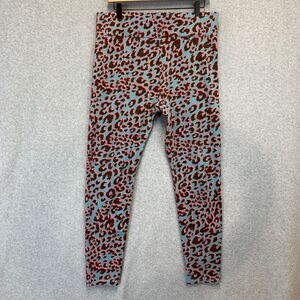 LOGO Lori GoldStein Pants Womens Size M Steffie Leopard Leggings Retro 80s 90s